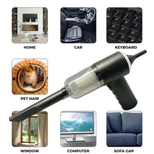 3-in-1 Cordless Handheld Vacuum Cleaner – Portable, Rechargeable, Strong Suction for Car, Home, Sofa & Office Cleaning