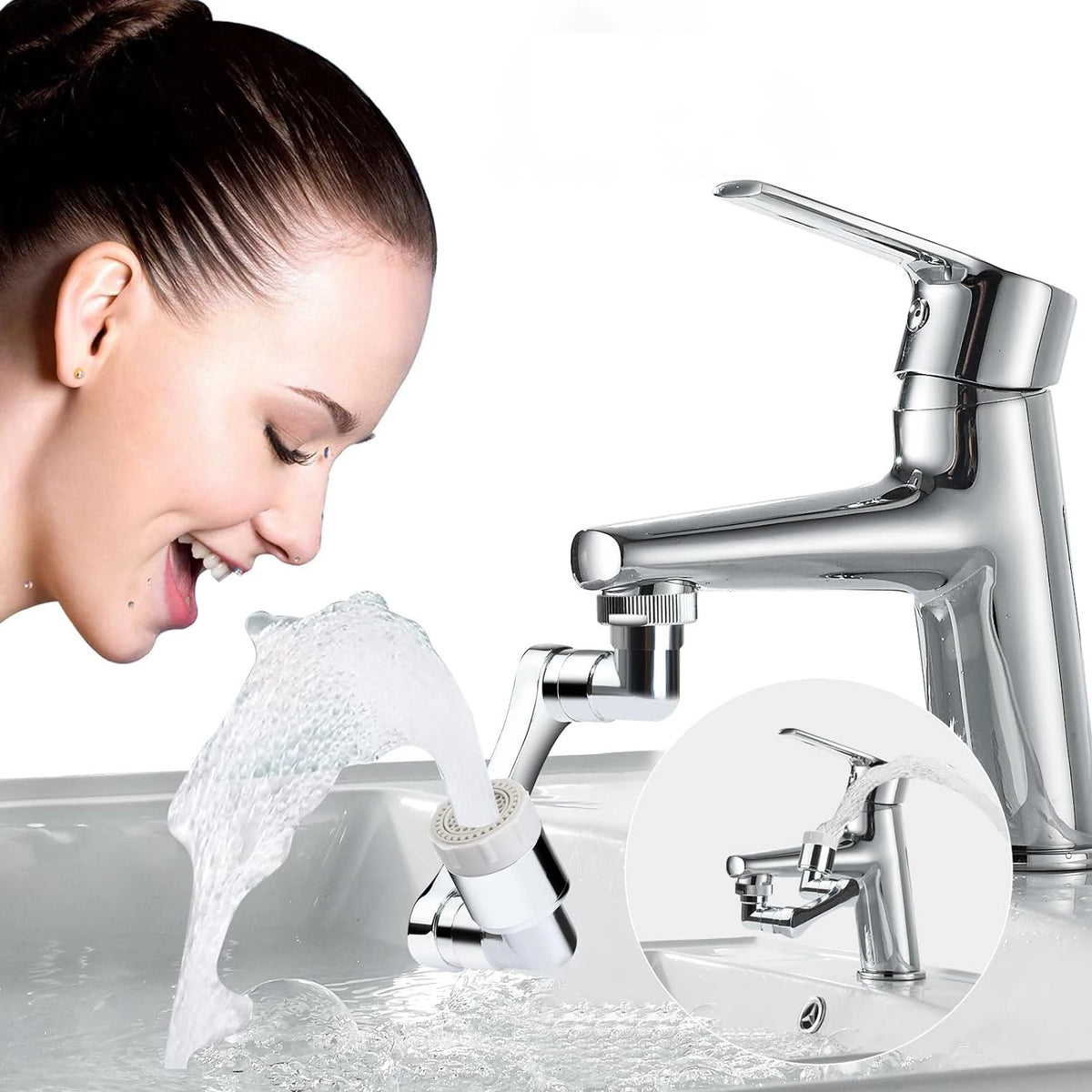 1080° Rotatable Faucet Aerator – Water-Saving Tap Extension Nozzle for Kitchen & Bathroom Sink