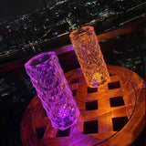 3D Crystal Rose Table Lamp – LED Diamond Night Light with Touch Control for Desktop & Bedside Decor