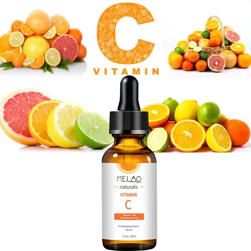 Melao Hyaluronic Acid & Vitamin C Serum – Korean Anti-Aging Whitening Face Care with Peptides Moisturizer