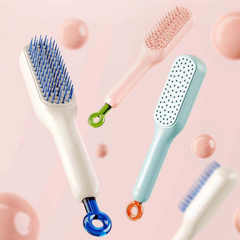 Self Cleaning Hair Brush, One-click Cleaning Telescopic Hair Comb (random Color)