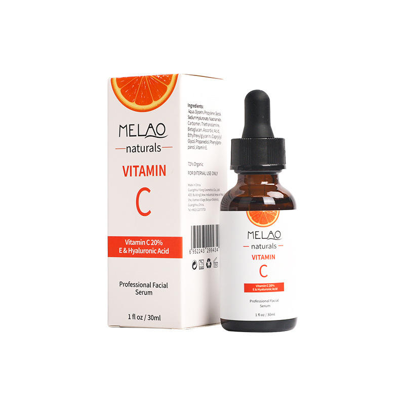 Melao Hyaluronic Acid & Vitamin C Serum – Korean Anti-Aging Whitening Face Care with Peptides Moisturizer