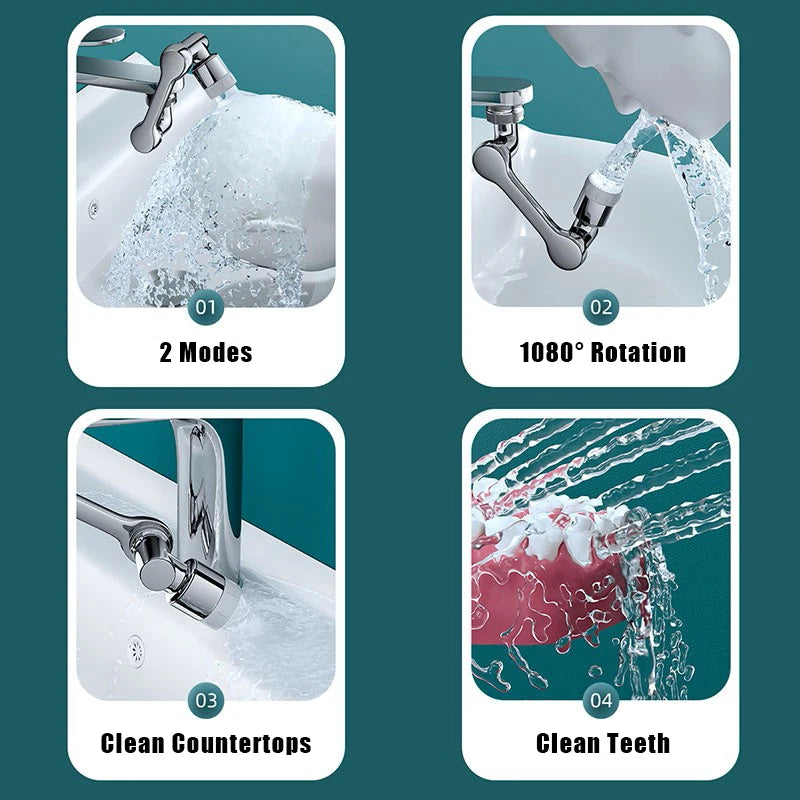 1080° Rotatable Faucet Aerator – Water-Saving Tap Extension Nozzle for Kitchen & Bathroom Sink